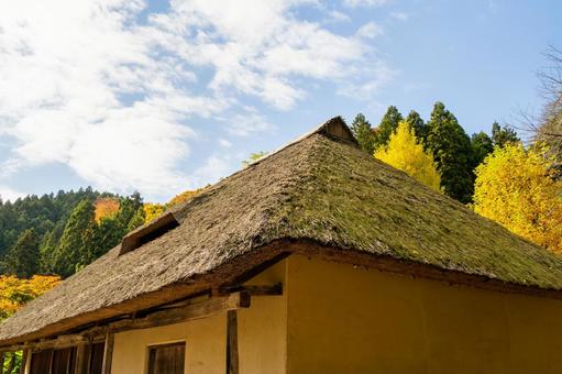旧佐藤家住宅の秋⑵ 家,古民家,旧佐藤家住宅の写真素材