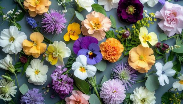 1月誕生花　スイートピー、グロリオサの写真