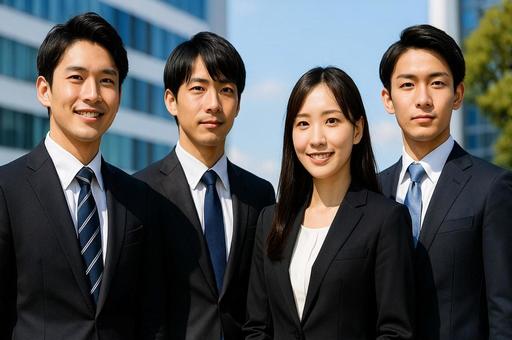 若いビジネスマンチーム・スーツの新入社員 若いビジネスマンチーム・スーツの新入社員の写真