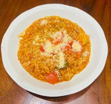 シーフードトマトリゾット リゾット,イタリアン,シーフードの写真素材