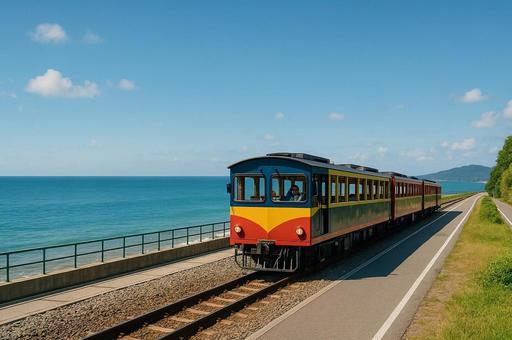 海辺の観光トロッコ列車 海辺の観光トロッコ列車の写真