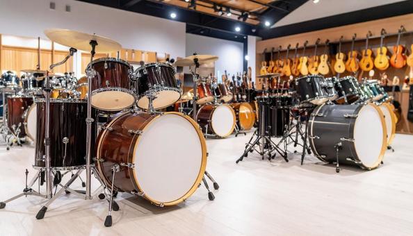楽器屋さん ドラム売り場 楽器屋さん ドラム売り場の写真