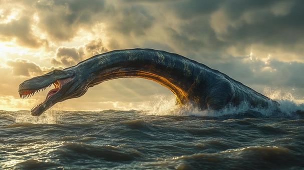 海上のエラスモサウルス2 海上のエラスモサウルス2の写真