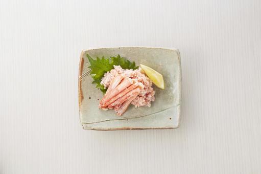 ズワイガニ ほぐし身 盛り付け 真俯瞰 ズワイガニ ほぐし身 盛り付け 真俯瞰 ズワイガニ,ほぐし身,真俯瞰の写真素材