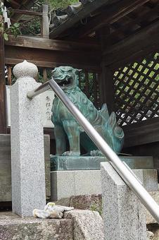 パワースポット 滋賀 蜊江神社⑯狛犬阿形 パワースポット 滋賀 蜊江神社⑯狛犬阿形の写真