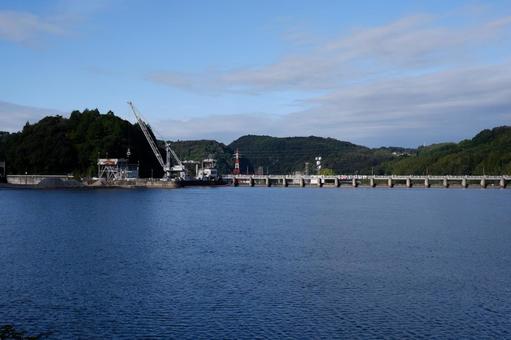 落合ダム 落合ダム,ダム,木曽川の写真素材