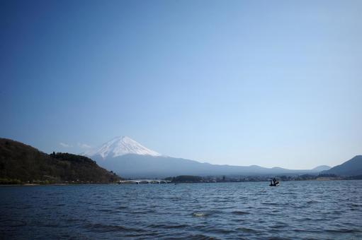 Mt. Fuji, Lake Kawaguchi and anglers, JPG Mt. Fuji, Lake Kawaguchi and anglers, fuji mountain, fuji, kawaguchiko, JPG
