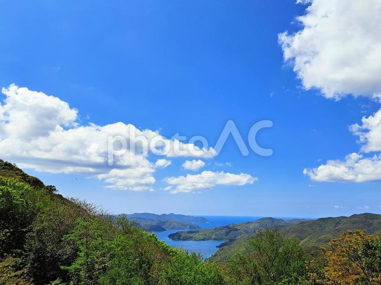 湯湾岳展望公園から見る焼内湾 湯湾岳,展望公園,焼内湾の写真素材