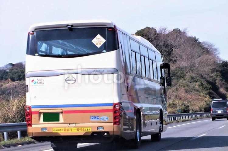 しずてつバス　東名高速道路を走る バス,路線バス,車の写真素材