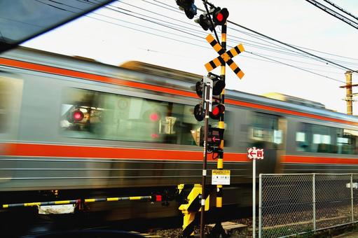 Photo, railroad crossing, electric train, railway, 