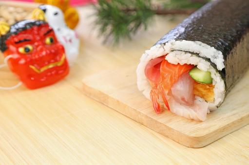 恵方巻き 恵方巻き 太巻き,恵方巻,丸かぶり寿司の写真素材