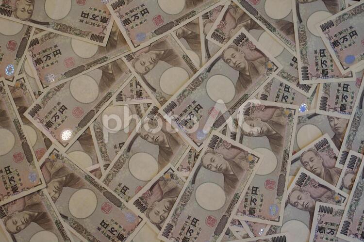 たくさんのお金 お金,一万円,銭の写真素材