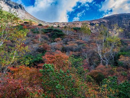 姥ヶ平 那須岳,茶臼岳,紅葉の写真素材