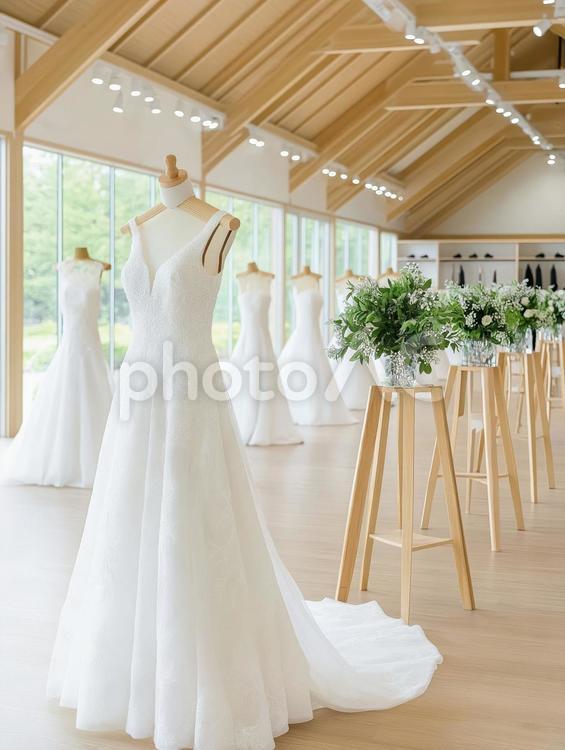 ウェディングドレスレンタルのお店 ウェディングドレス,結婚,準備の写真素材