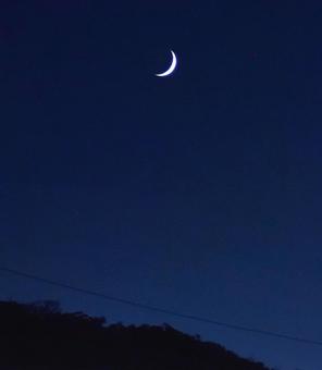夜空 三日月 夜空 三日月 夜空,三日月,空の写真素材