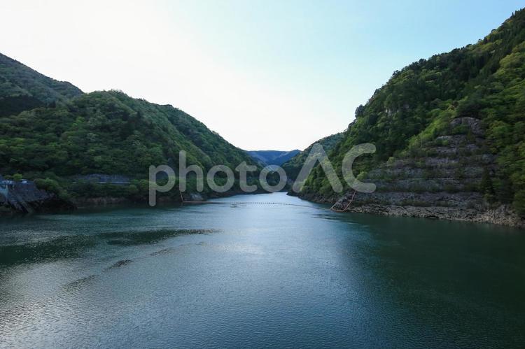兵庫県神河町　長谷ダム　下部調整池 長谷ダム,はせダム,ダムの写真素材