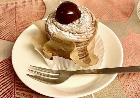 モンブラン モンブラン ケーキ,モンブラン,栗の写真素材