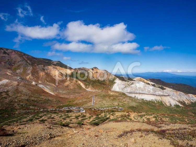 秋の一切経山 山,秋,自然の写真素材