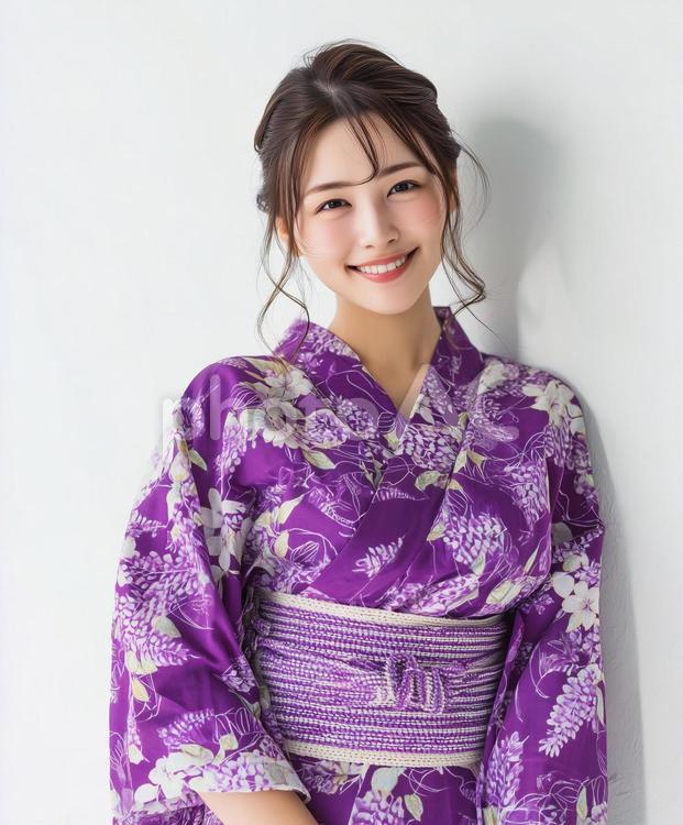 鮮やかな浴衣を着た日本人女性 女性,日本人,20代の写真素材