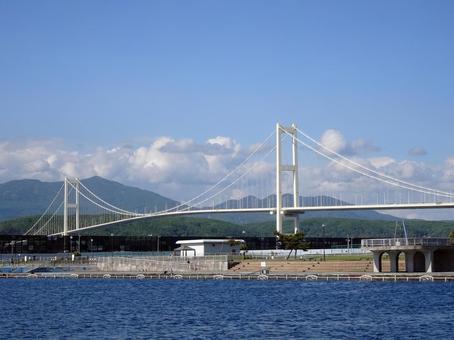 白鳥大橋 吊り橋,白鳥大橋,室蘭港の写真素材
