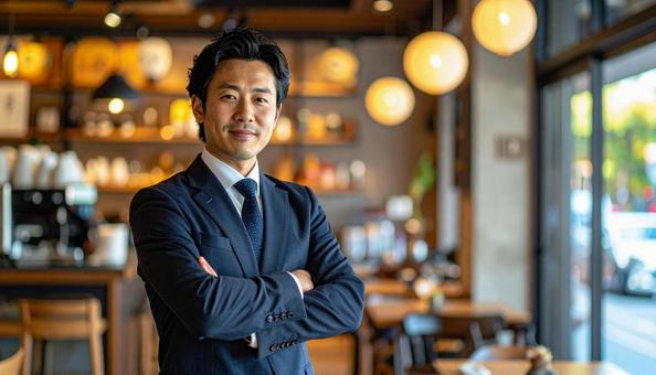 腕組みをするビジネスパーソンの写真