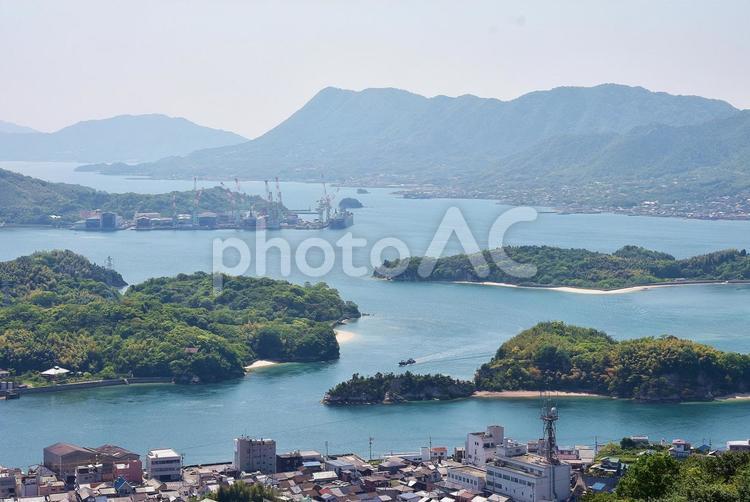 因島から瀬戸内海の景観 風景,因島,景観の写真素材