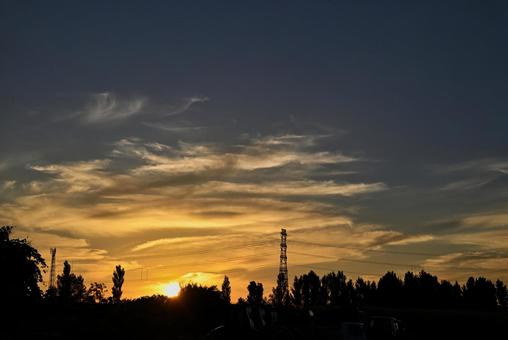 夕焼け 2025/8/13 夕焼け 2025/8/13 夕焼け,夕暮れ,夕方の写真素材