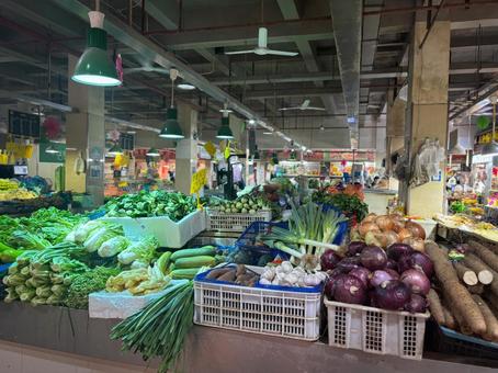 A wide variety of vegetables on display at an Asian market, JPG A wide variety of vegetables on display at an Asian market, JPG