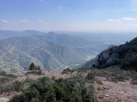 聖ミカエルの十字架展望台からの眺め バルセロナ,スペイン,カタルーニャの写真素材