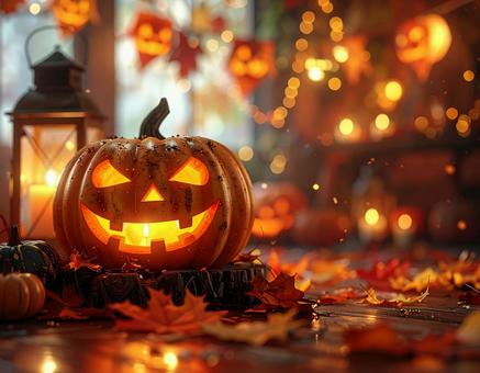 ハロウィンの飾りつけ ハロウィンの飾りつけの写真