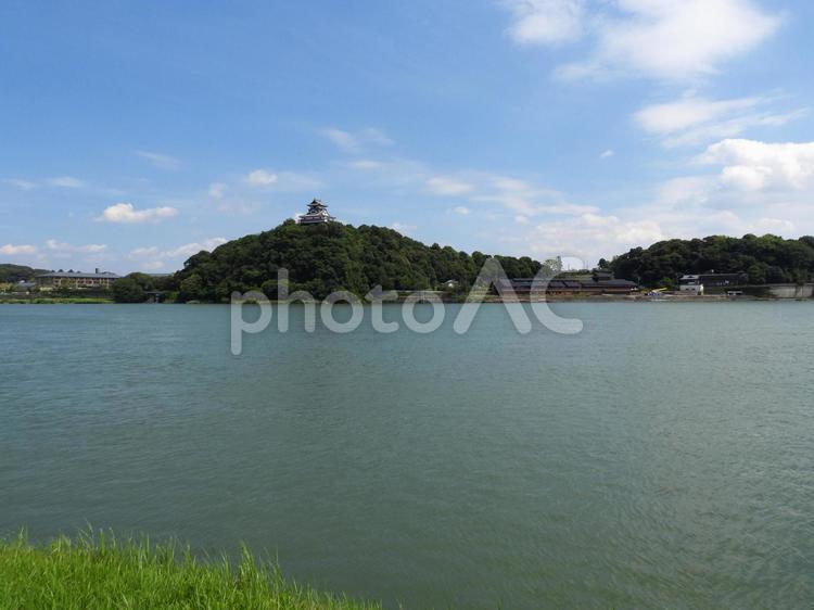 木曽川と犬山城 犬山城,木曽川,inuyamaの写真素材