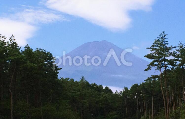 ふもとから見た夏の富士山 富士山,山,空の写真素材