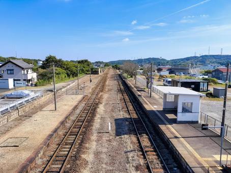 JR関西本線「関駅」跨線橋から東側の眺め 関駅,関西本線,跨線橋の写真素材