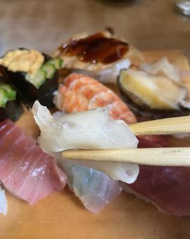 Nigiri sushi Flounder and Engawa nigiri sushi, JPG