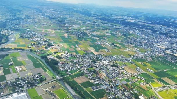 空から見る町 空から見る町の写真
