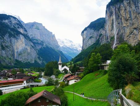グリンデルワルドの街並み スイス,ヨーロッパ,欧州の写真素材
