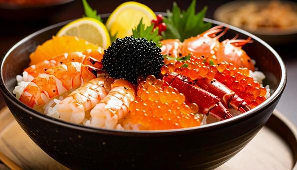 豪華な海鮮丼 豪華な海鮮丼の写真