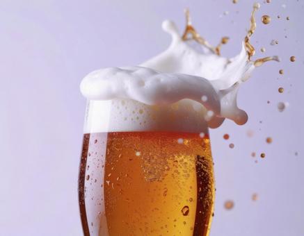 ビールグラスのアップの写真