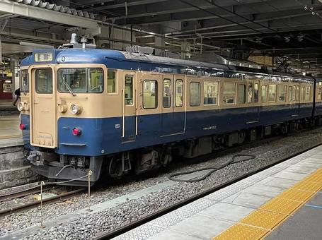 115系横須賀色 115系横須賀色 第三セクター,しなの鉄道,ローカル線の写真素材