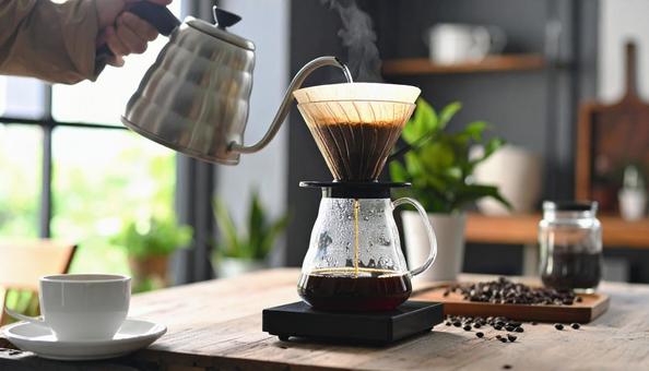 美味しそうなドリップコーヒー 美味しそうなドリップコーヒーの写真
