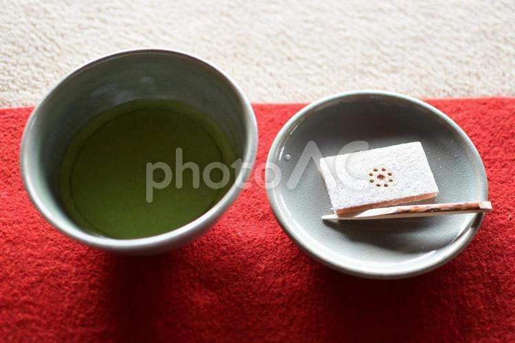 抹茶と和菓子 抹茶,和菓子,茶道の写真素材