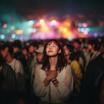 尊い推しを前にした至福の表情の写真