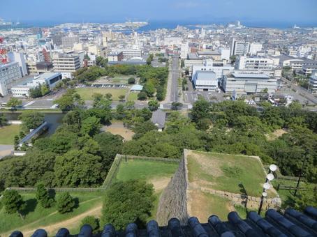 丸亀城 天守からの眺望 丸亀城 天守からの眺望 丸亀城,現存天守,高石垣の写真素材