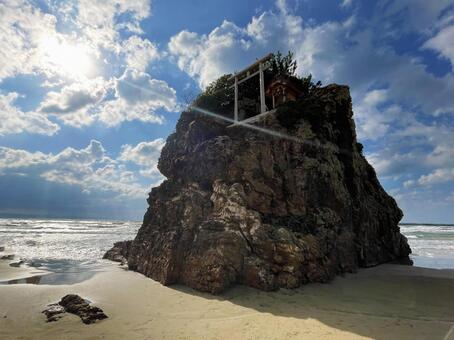 稲佐の浜 稲佐の浜,海,青空の写真素材