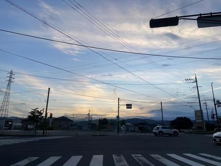 秋空 秋空 秋,空,夕やけの写真素材