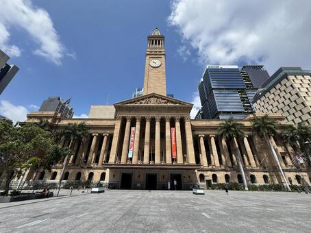 Brisbane City Hall ブリスベン,ブリスベンシティーホール,時計台の写真素材