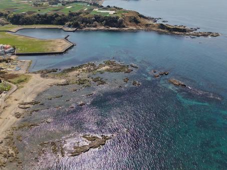 和田長浜海岸 ドローン,空撮,和田長浜海岸の写真素材