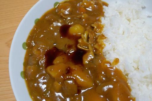 カレーライスにかける醤油04 カレーライス,醤油,しょうゆの写真素材