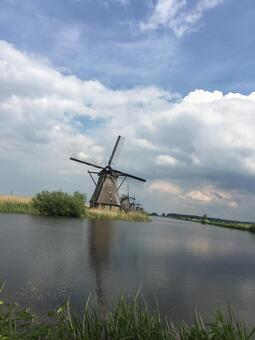 Photo, netherlands, windmill, kindeldik, 