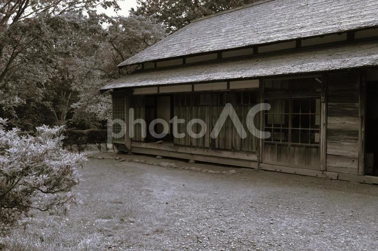 日本家屋-古民家-思い出₋モノクロ 古民家,日本家屋,北海道開拓の村の写真素材